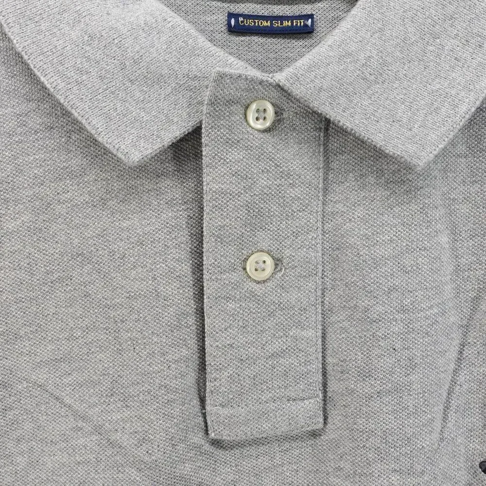 Polo Ralph Lauren Men's Slim Fit Polo Bear Polo Shirt Gray XXL